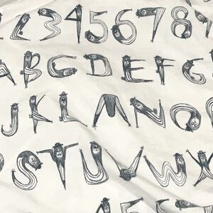 🆗IKEA of Sweden  twin duvet alphabet and numbers pencil people.